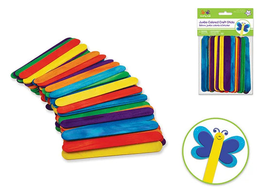 Craftwood: 6"x3/4" Jumbo Colored Craft Sticks 50/pk