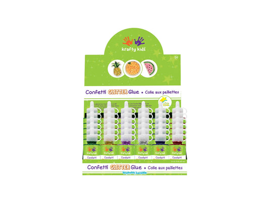 Twinkle Town: 60ml Confetti Glitter Glue PDQ 8eax6col B) Metallic