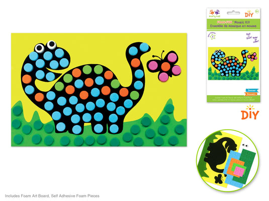 Krafty Kids Kit: DIY Foam-Fun Mosaic Kit A) Dino