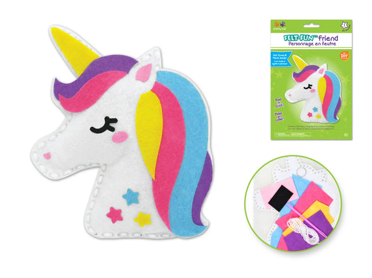 Krafty Kids Kit: DIY Felt Friends Sewing Kit w/Plastic Needle J) Unicorn