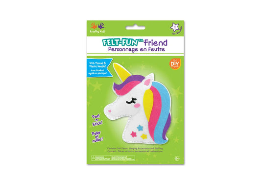 Krafty Kids Kit: DIY Felt Friends Sewing Kit w/Plastic Needle J) Unicorn