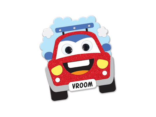 Krafty Kids Kit: DIY Foam Friends Craft Kit Peel-n-Stick 04) Car