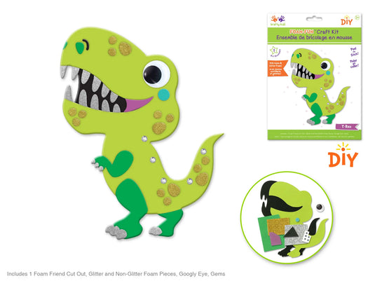 Krafty Kids Kit: DIY Foam Friends Craft Kit Peel-n-Stick 06) T-Rex