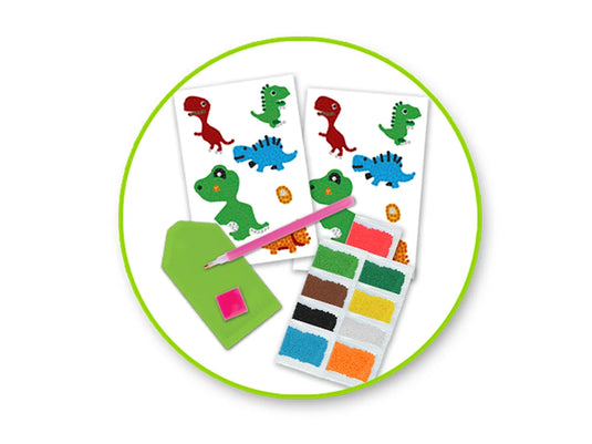 Krafty Kids Kit: Diamond Painting DIY Sticker Kit 2Shts B) Dino