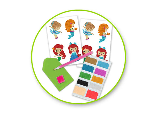 Krafty Kids Kit: Diamond Painting DIY Sticker Kit 2Shts C) Mermaid