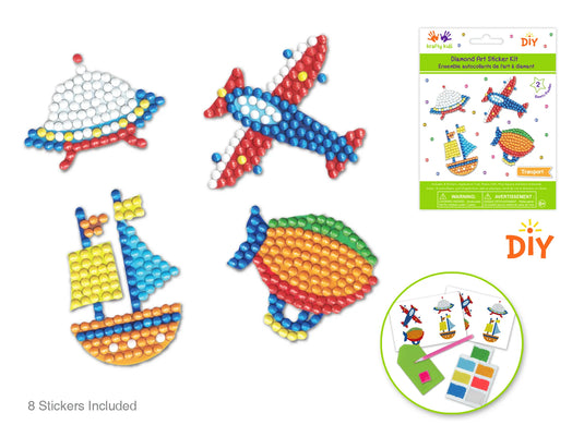 Krafty Kids Kit: Diamond Painting DIY Sticker Kit 2Shts D) Transport