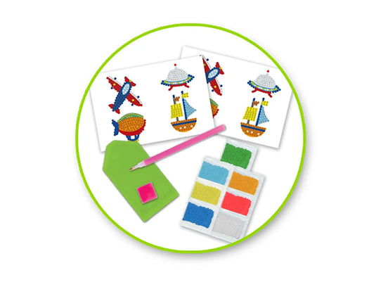 Krafty Kids Kit: Diamond Painting DIY Sticker Kit 2Shts D) Transport