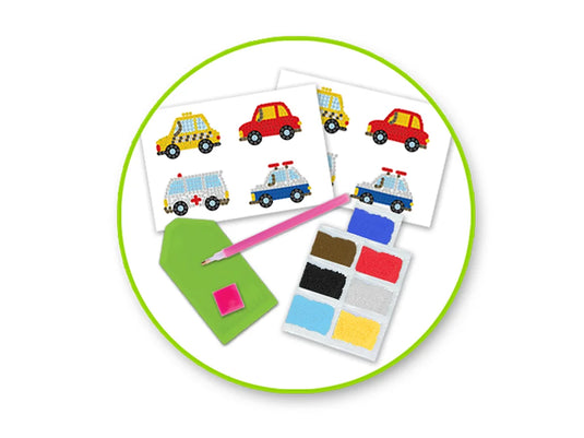 Krafty Kids Kit: Diamond Painting DIY Sticker Kit 2Shts H) Vehicles