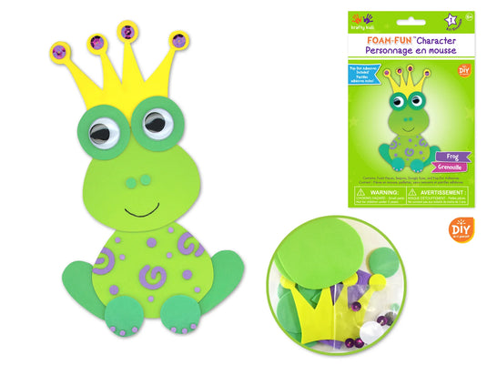 Krafty Kids Kit: DIY Foam-Fun Character Kit (makes 1) E) Frog