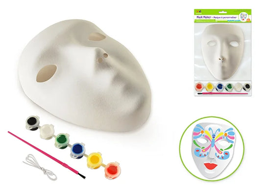 Krafty Kids Kit: DIY 9" Mask Maker w/6 Paints & Brush A) Female