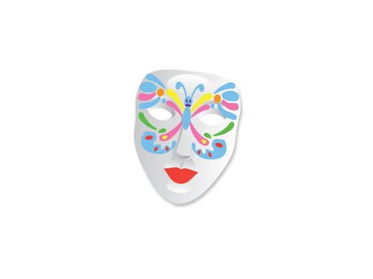 Krafty Kids Kit: DIY 9" Mask Maker w/6 Paints & Brush A) Female