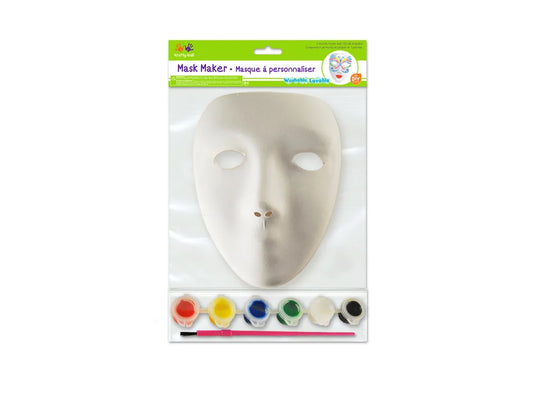 Krafty Kids Kit: DIY 9" Mask Maker w/6 Paints & Brush A) Female