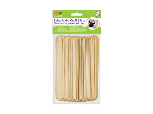 Craftwood: 7 7/8"x0.8" Extra Jumbo Natural Craft Sticks 25/pk