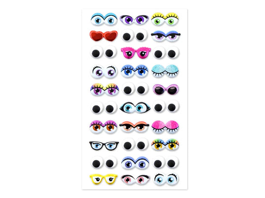 Self-Stick Googly Eyes: Animation Glitter & Googlies 30 Pairs B) Accessorize