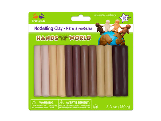 Krafty Kids: Modelling Clay Tubes Hands Around the World 150g
