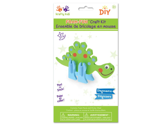 Krafty Kids Kit: DIY Foam-Fun Standing Kit (makes 1) F) Stegosaurus