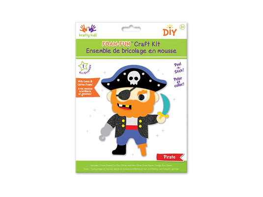 Krafty Kids Kit: DIY Foam Friends Craft Kit Peel-n-Stick 02) Pirate