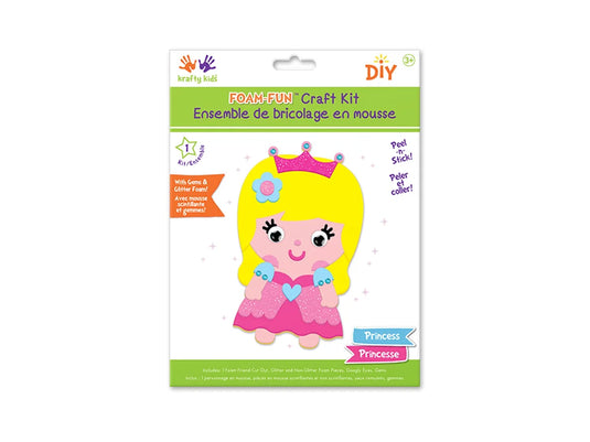 Krafty Kids Kit: DIY Foam Friends Craft Kit Peel-n-Stick 03) Princess