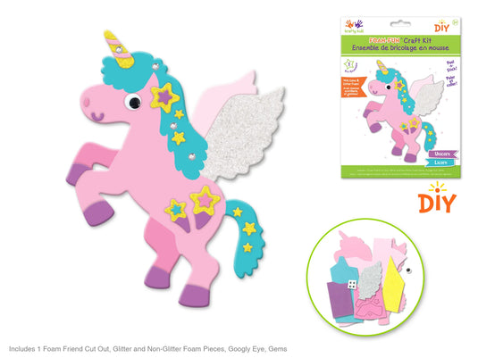 Krafty Kids Kit: DIY Foam Friends Craft Kit Peel-n-Stick 05) Star Unicorn