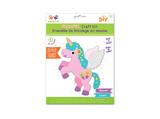Krafty Kids Kit: DIY Foam Friends Craft Kit Peel-n-Stick 05) Star Unicorn