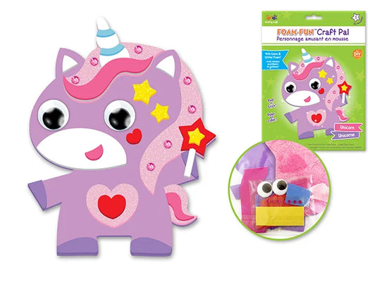 Krafty Kids Kit: DIY Foam Friends Craft Kit Peel-n-Stick C) Unicorn