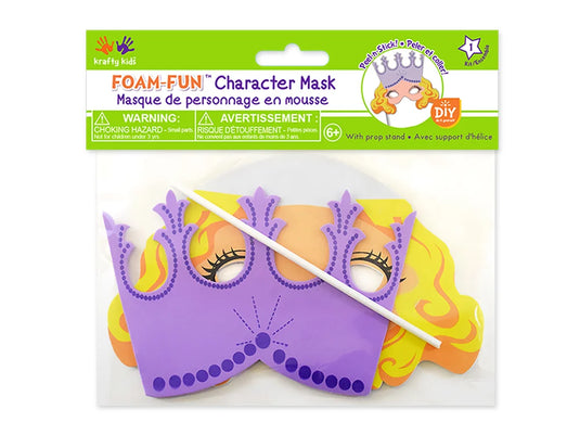 Krafty Kids Kit: DIY Foam Character Mask w/Prop Stand D) Princess