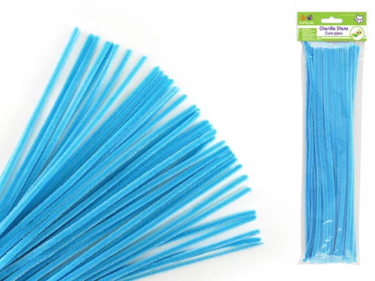 Chenille Stems: 6mmx30cm 40/pk Pipe Cleaners G) Light Blue