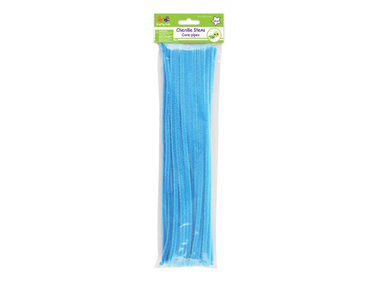 Chenille Stems: 6mmx30cm 40/pk Pipe Cleaners G) Light Blue