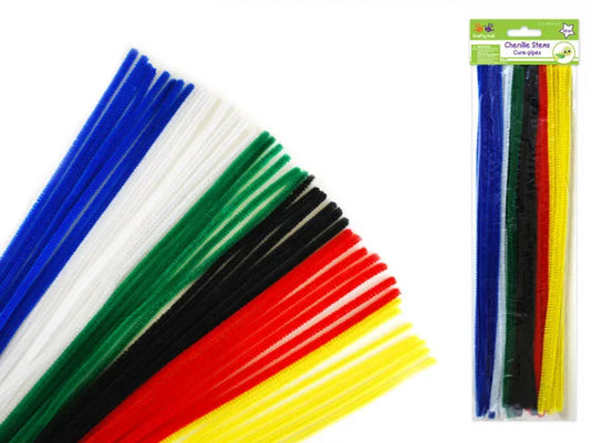 Chenille Stems: 6mmx30cm 40/pk Pipe Cleaners I) Multi Mix