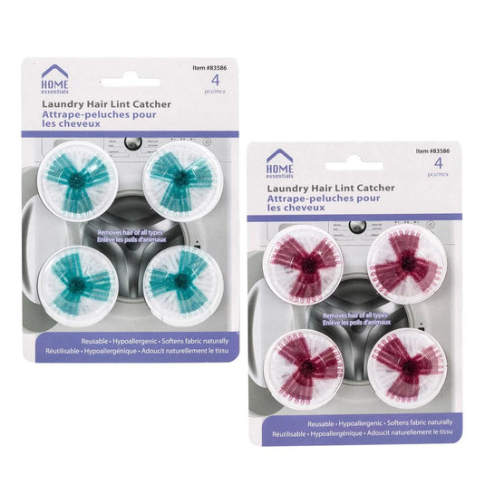 H.E. 4-PC Laundry Hair Lint Catcher Dia 3.5cm, Double blister
