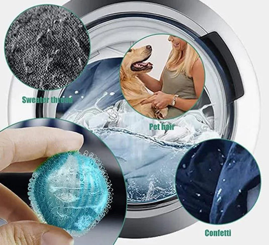 H.E. 4-PC Laundry Hair Lint Catcher Dia 3.5cm, Double blister