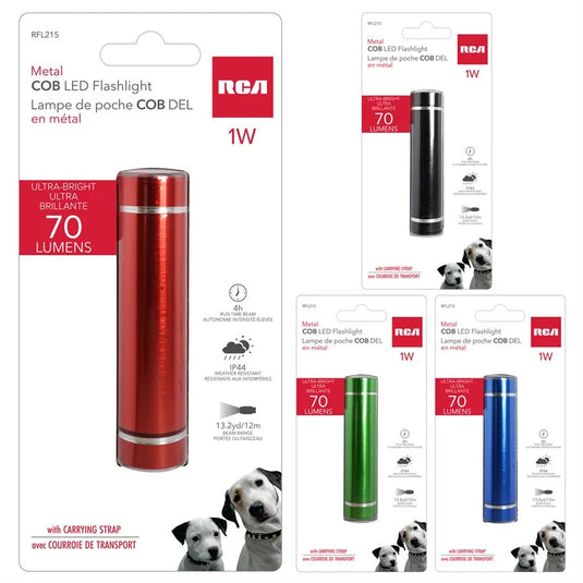 RCA 1W COB LED SUPER BRIGHT METAL FLASH LIGHT