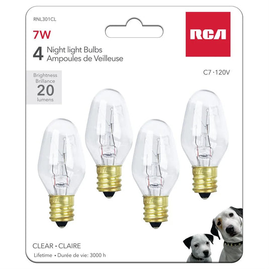 4 REPLACEMENT NIGHT BULBS - CLEAR