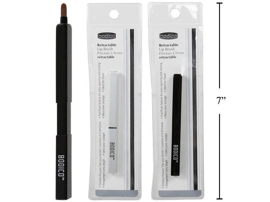 Bodico, Retractable Lip Brush, blk/ silver, Vinyl bag w/insert