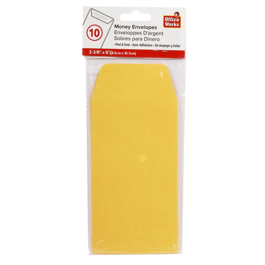 O.WKs. 10-pc Peel & Seal Money Envelope (HZ)