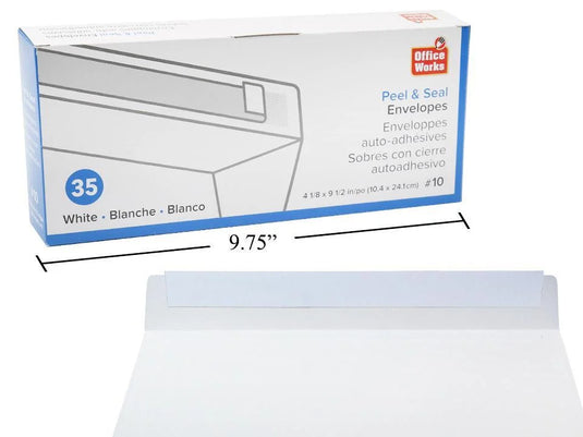 O.WKs. 35-pc #10 Peel & Seal Envelopes (HZ)