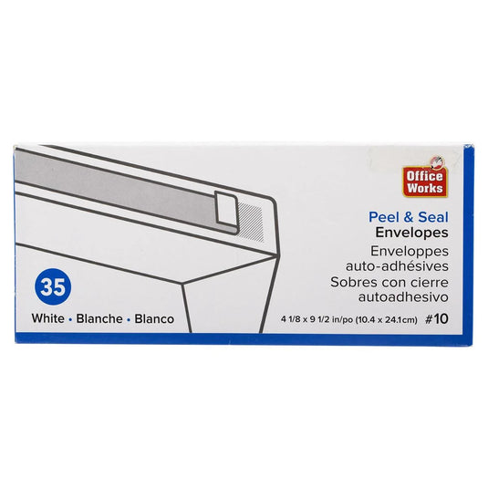 O.WKs. 35-pc #10 Peel & Seal Envelopes (HZ)