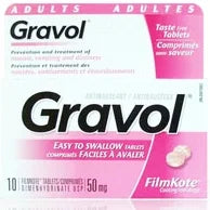 Gravol Dimenhydrinate 10 tablets