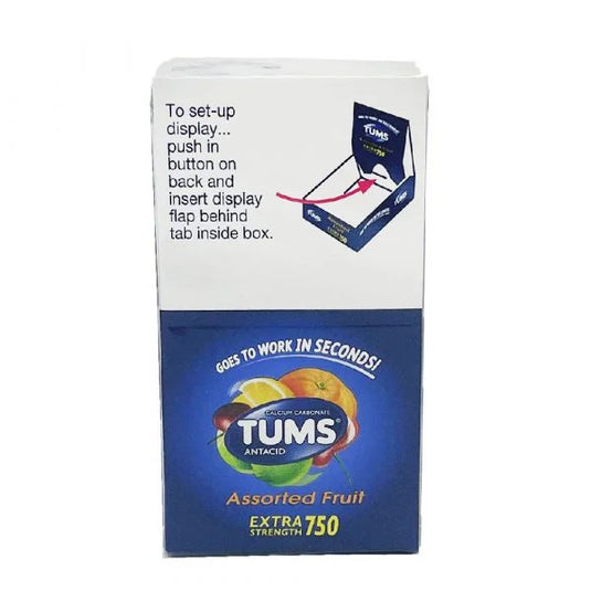 TUMS 12PK X 8CT CHEWABLE X-STR 750 ANTACID TAB ASSTD FRUIT