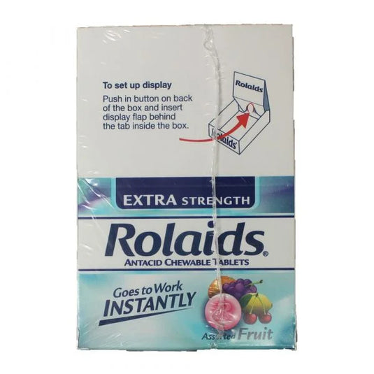 ROLAIDS 10CT TAB X-STR CHEWABLE ASSTD FRUIT 1 TRAY 12 ROLLS