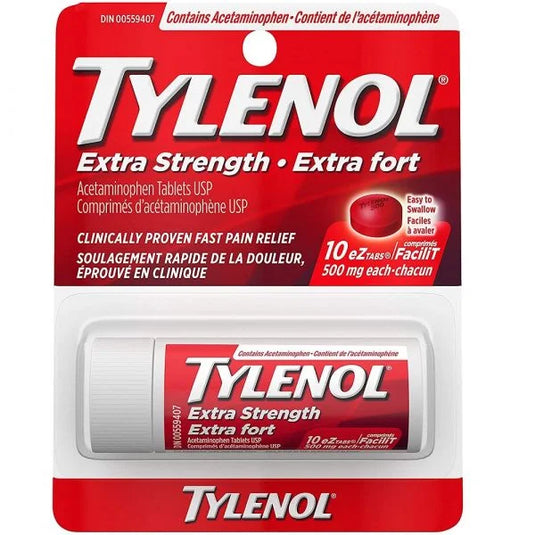 TYLENOL EZ TABS 10CT EXTRA STRENGTH ACETAMINOPHEN 500MG