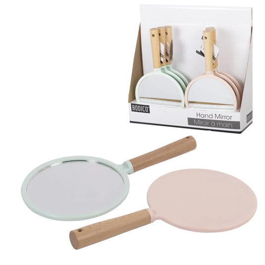 Bodico, Wood Handle Hand Mirror, 14x25cm