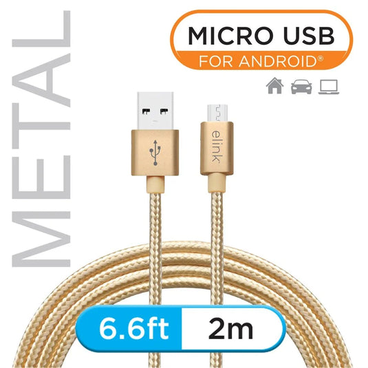 6.6FT MICRO USB HEAVY DUTY BRAIDED CABLE