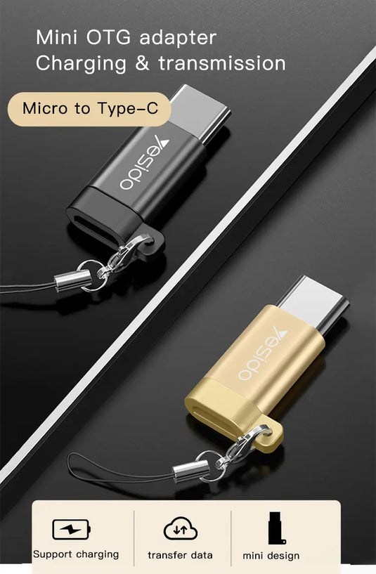 Micro To Type-C Mini OTG Adapter Charging Transmission