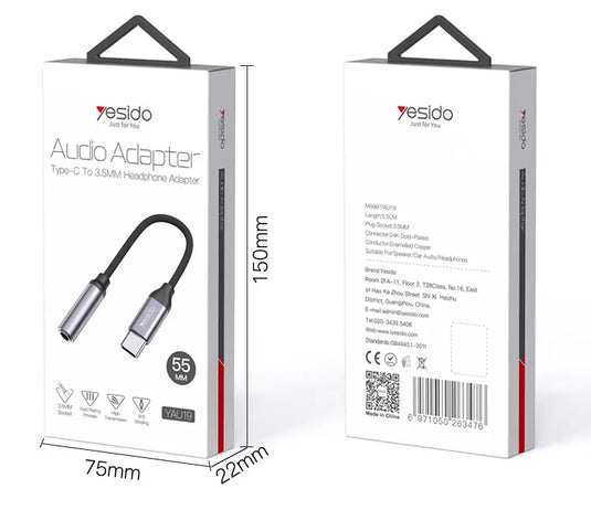 USB type-C to 3.5mm aux port audio adapter cable