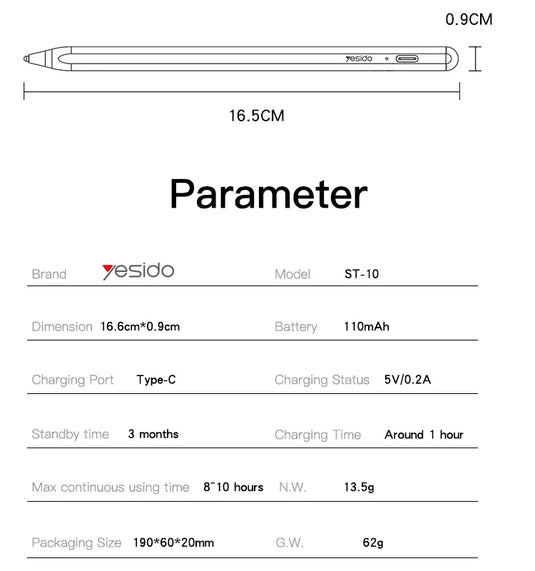 IPad Active Stylus Pen Two Modes Built-in With 110 mAh Battery