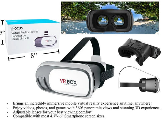iFocus, Virtual Reality Glasses For Mobile Phone, White, cbx