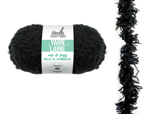 Needlecrafters: 50g Soft'n'Fluffy Yarn N) Black