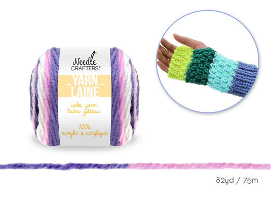 Needlecrafters: 50g Acrylic Cake Yarn Ball Dyed B) Viola