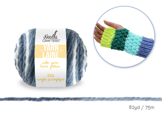 Needlecrafters: 50g Acrylic Cake Yarn Ball Dyed F) Shadow